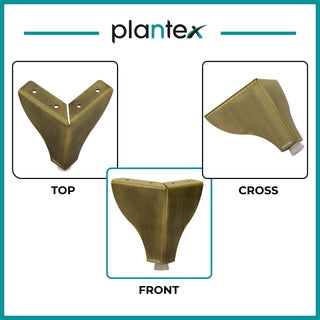 Plantex Stainless Steel 4 inch Sofa Leg/Bed Furniture Leg Pair for Home Furnitures (DTS-63-Brass Antique) – 4 Pcs