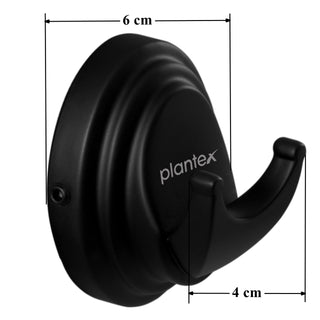 Plantex 304 Grade Stainless Steel Hooks for Hanging Towel and Clothes in Bathroom/Washroom Bathroom Accessories - Cubic (Black)