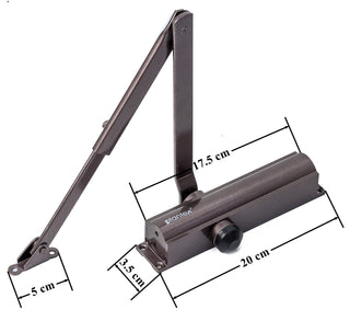 Plantex Automatic Aluminium Soft Door Closer with Double Speed for Heavy Door/Hydraulic Pelmet Arm Door Closer for Hotel-Home-Office (ISO 9001 Certified) (Capacity 120 Kg, Brown)