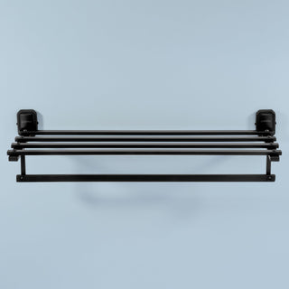 Plantex 304 Grade Stainless Steel 24 inch Towel Rack for Bathroom/Towel Stand/Hanger/Towel Bar for Bathroom Accessories - Cute (Black)