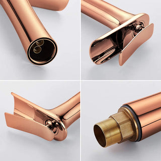 Plantex Designer Pure Brass High Neck Pillar Water Tap for Wash Basin/Single Handle Hot & Cold Basin Mixer (PVD-Choco)