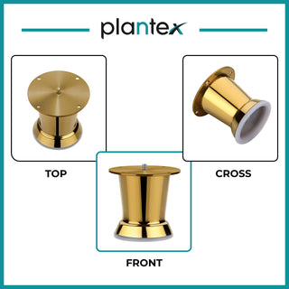 Plantex Golden Pillar 3 inch Sofa Legs for Furniture Legs with Rubber Grip � 10 Pcs