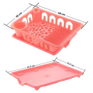 Primax ABS Plastic Dish Drainer Basket/Dish Drying Rack/Plate Stand/Bartan Basket (APS-730,Pink)