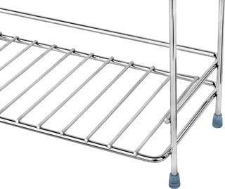 Plantex Stainless Steel Shelf - Multipurpose & Stackable Rack Organizer for Bathroom & Kitchen/Bathroom Accessories (Chrome-Silver) , Set of 1