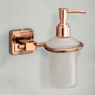 Plantex 304 Grade Stainless Steel Liquid Soap Dispenser/Shampoo Dispenser/Handwash Bottle Stand/Bathroom Accessories Pack of 2, Decan (Rose Gold)