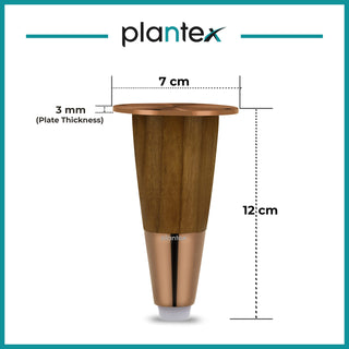 Plantex Stainless Steel and Wood 4 inch Sofa Leg/Bed Furniture Leg Pair for Home Furnitures (DTS-55-PVD Rose Gold) � 6 Pcs