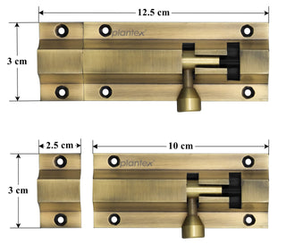 Plantex Antique Tower Bolt for Doors and Windows Safety - 4-inches Long (Pack of 6)