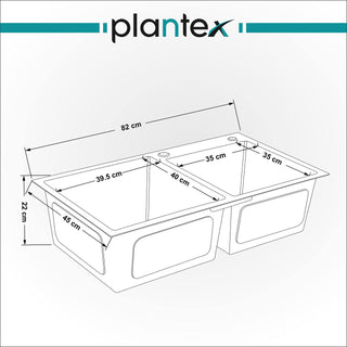 Plantex Double Bowl Sink for Kitchen/Stainless Steel Handmade Kitchen Sink with Square Coupling, Hose Pipes and Drain Rack (32x18 Inches - Nano Black)