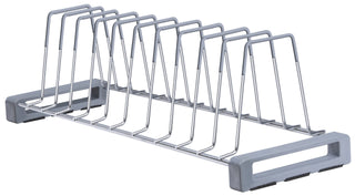 Plantex Stainless Steel Thali Stand/Dish Rack Kitchen Cabinet/Plate Stand for Modular Kitchen/Tandem Box Accessories - 10 Sections (Chrome/Pack of 1)