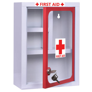 Plantex Metal Multi Compartments Rectangular Big Size Emergency First Aid Kit/Medical Kit Box-Wall Mountable (Red And White, 36 X 26 X 13 Cm/Xl)