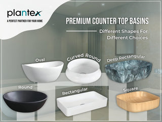 Plantex Platinium Tabletop Ceramic Rectangular Wash Basin/Countertop Bathroom Sink (NEO-004, 18.5 x 16.5 x 7 Inch)