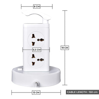 Plantex Power Socket with 8 Socket and 3 USB Ports Universal Spike Guard - White