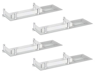 Plantex Stainless Steel 2in1 Multipurpose BATHROOM RACK/SHELF with soap dish/holder - Multipurpose - Bathroom Accessories (15x5 Inches) – Pack of 4