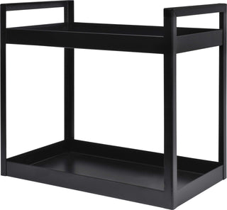 Plantex Deluxe 2 Tier Shelf/Storage Organizer for Bathroom Or Kitchen-Multipurpose (Black, Powder Coated,Gi Metal)