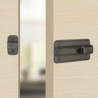 Plantex Premium Heavy Duty Door Stopper/Door Lock Latch for Home and Office Doors - Pack of 2 (Satin Black-Matt)