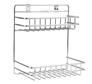 Plantex Stainless-Steel Chrome Finish Regular Multipurpose Bathroom Rack