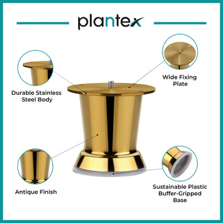 Plantex Golden Pillar 3 inch Sofa Legs for Furniture Legs with Rubber Grip � 10 Pcs