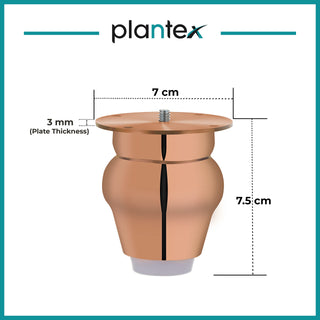 Plantex 4 Inch Sofa Legs for Bed Furniture/Sofa Legs for Table/Sofa Support Legs with Rubber Grip (Rose Gold Finish, 6 Pcs)