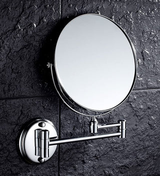 Plantex Brass Two-Sided 360° Swivel Shaving Mirror/Makeup Mirror/Vanity Mirror/Wall Mount Mirror/Magnifying Mirror(8 inches)