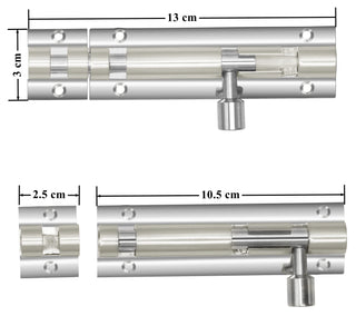 Plantex Stainless Steel 4 inch Tower Bolt/Tower Bolt for Home/Offices Doors and Windows/Tower Bolt for Main Door/Door Latch/Kundi/Chitakini/Door Latch for Windows (Chrome, Pack of 4)