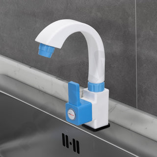 Plantex PTMT ES-116-Single Lever Swan Neck Sink tap for kitchen/360° Swivel Spout Kitchen Sink Tap/Tap for Kitchen Sink/Kitchen Taps for Home Sink-(Blue & White)