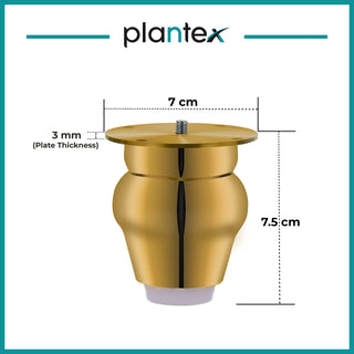 Plantex Heavy Duty Stainless Steel 3 inch Sofa Leg/Bed Furniture Leg Pair for Home Furnitures (DTS-52, Gold) � 2 Pcs