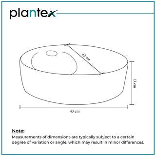 Plantex Platinium Ceramic Tabletop Round Wash Basin/Countertop Bathroom Sink (Black, 17 x 17 x 5 Inch)