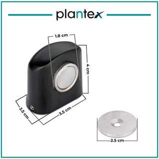 Plantex Magnetic Door Stopper for Home/Door Holder for Main Door/Floor Mounted Soft Catcher to Hold Wooden/Glass/PVC Door - Pack of 3 (193-Black)