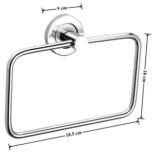 Plantex Stainless Steel Towel Ring for Bathroom/Wash Basin/Napkin-Towel Hanger/Bathroom Accessories (Chrome-Square) - Pack of 1