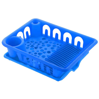 Primax ABS Plastic Dish Drainer Basket/Dish Drying Rack/Plate Stand/Bartan Basket (APS-730,Blue)