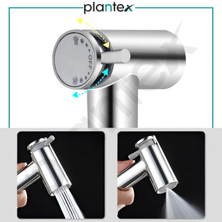 Plantex ABS Health Faucet Set for Bathroom/Dual Flow Jet Spray for Toilet with Stainless Steel 1 Meter Flexible Hose Pipe and Wall Hook/Hand Shower for Toilet-Chrome Finish