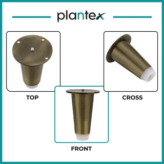 Plantex Heavy Duty Stainless Steel 4 inch Sofa Leg/Bed Furniture Leg Pair for Home Furnitures (DTS-53, Brass Antique) � 6 pcs