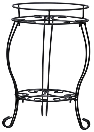 Plantex GI Metal 2 Tier Indoor/Outdoor Plant stand/Flower Pot Shelf for Living Room/Corner/Balcony (Black)