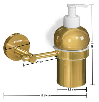 Plantex 304 Grade Stainless Steel Hand Wash Holder for Wash Basin Liquid Soap Dispenser/Bathroom Accessories - Oreo (Gold)