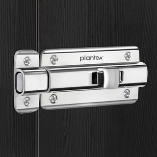 Plantex Premium Heavy Duty Door Stopper/Door Lock Latch for Home and Office Doors - Pack of 8 (Chrome)