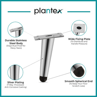 Plantex Smooth 4-inch Sofa Legs for Furniture Legs with Rubber Grip � 4Pcs