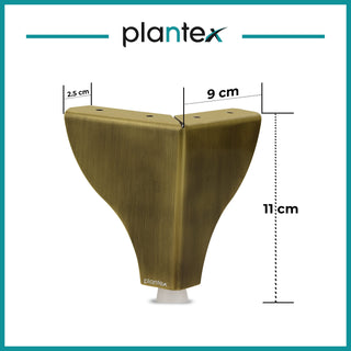 Plantex Stainless Steel 4 inch Sofa Leg/Bed Furniture Leg Pair for Home Furnitures (DTS-63-Brass Antique) – 6 Pcs