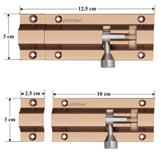 Plantex Rose Golden Tower Bolt for Doors and Windows Safety - 4-inches Long (Pack of 8)