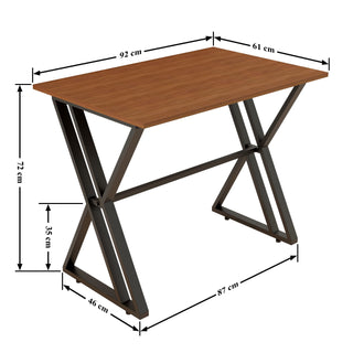 Plantex DIY Study Table/Laptop Table/Desk for Office/Home/Classroom/X-Leg Foldable Table-Workstation (Walnut Textured, APS-1011)