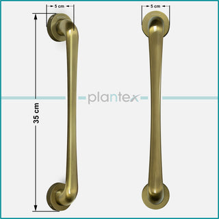 Plantex Polo 14 inches Door Handle for Main Door/Handle for Glass Door/Wooden Door Handle/Puss and Pull Operations (Rich Brass Antique - Big)