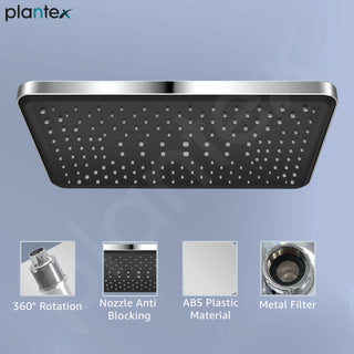 Plantex ABS Square Head Shower For Bathroom/Shower for Home/Hotel - (Chrome)