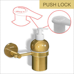 Plantex 304 Grade Stainless Steel Hand Wash Holder for Wash Basin Liquid Soap Dispenser/Bathroom Accessories - Oreo (Gold)