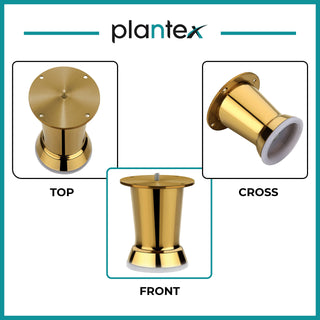 Plantex Golden Pillar 4 inch Sofa Legs for Furniture Legs with Rubber Grip � 6 Pcs