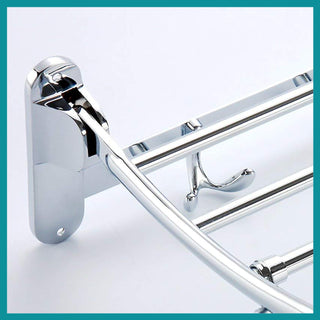 Plantex Gold Stainless Steel Folding Towel Rack for Bathroom/Towel Stand(24 Inch-Chrome Finish)