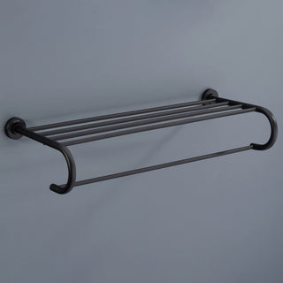 Plantex 304 Grade Stainless Steel 24 inch Towel Rack for Bathroom/Towel Stand/Hanger/Bathroom Accessories - Daizy (Black)