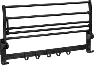 Plantex Space Aluminum Folding Towel Rack/Towel Stand/Hanger/Bathroom Accessories (24 Inches, Black-Matt)