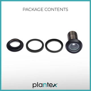 Plantex Door Eye viewer with 200 Degree Wide View for Peephole - Black (Pack of 10)