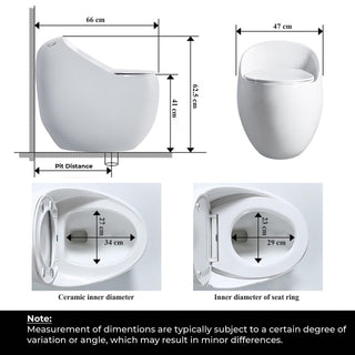 Plantex Platinium Ceramic Rimless One Piece Western Toilet/Water Closet/Commode With Soft Close Toilet Seat - S Trap Outlet (White)