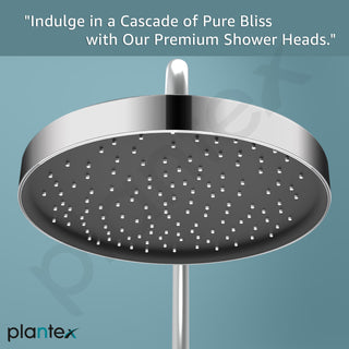 Plantex ABS Round Rain Shower Head for bathroom with LED/360° Rotatable Shower Head for bathroom/Pressurized Shower Head/Showers for bathroom-(Chrome)