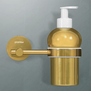 Plantex 304 Grade Stainless Steel Hand Wash Holder for Wash Basin Liquid Soap Dispenser/Bathroom Accessories - Oreo (Gold)